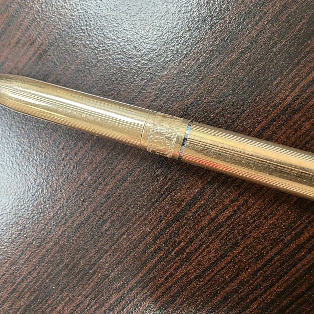 Cross 14KT Gold Filled Ballpoint Pen Vintage Pinstripe Made in USA 1/20 14K